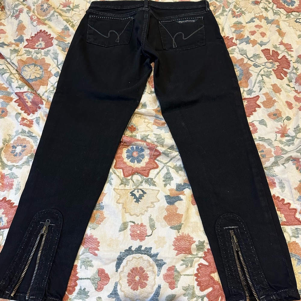CITIZENS OF HUMANITY Saint 211 Zip Ankle Length Pant Black Low Rise Size 28